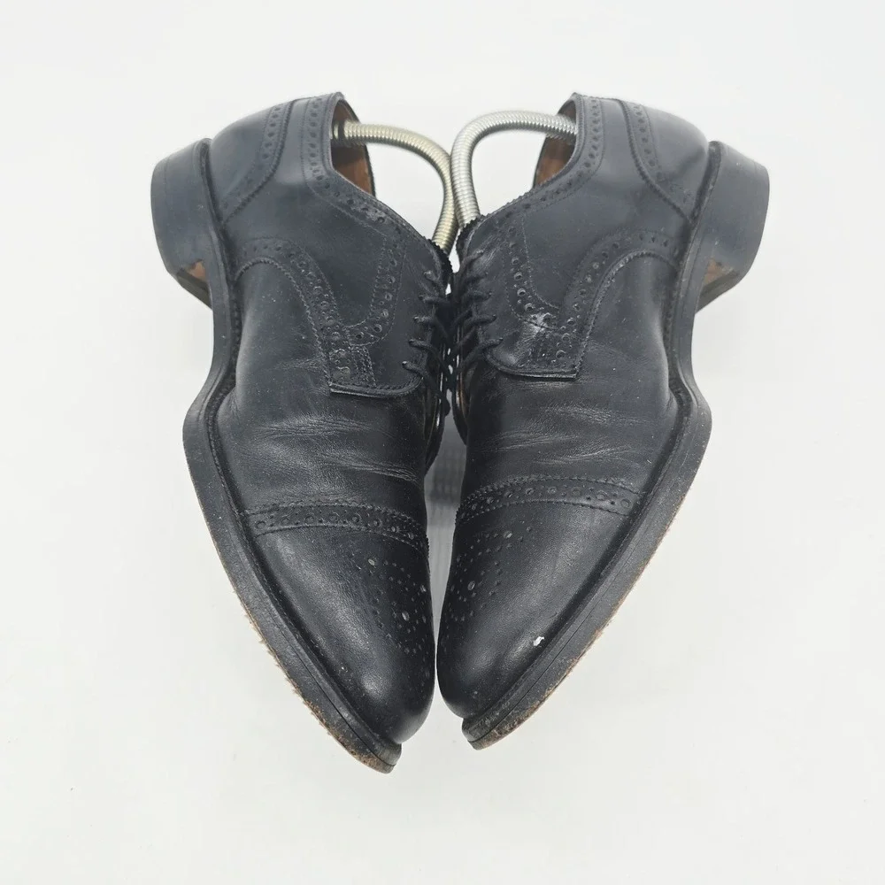 Allen Edmonds Sanford Mens Size 9 D Black Leather Cap Toe Oxford Dress Shoes